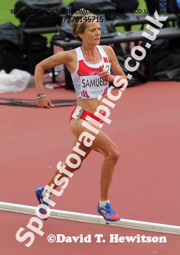 Sonia Samuels (England) in the 10000 metres, 2014 Commonwealth Games, Glasgow. Photo: David T. Hewitson/Sports for All Pics